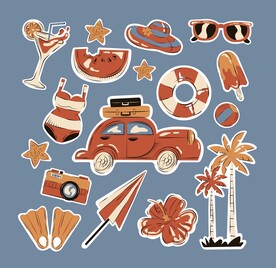 季度假旅行图标