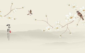 水墨花鸟 