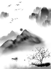  山水画背景 