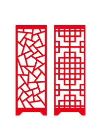中式仿古雕花矢量图镂空木雕