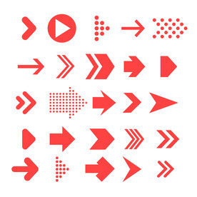  简约箭头图标方向矢量素材卡通