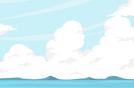 卡通白云蓝天