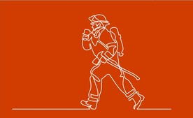 消防员线条画  消防员插图