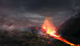 火山喷发 