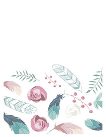 花朵羽毛边框