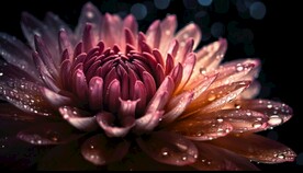 落满雨露的菊花图