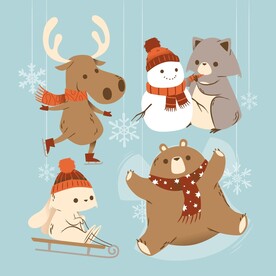 圣诞动物插画