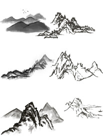水墨山