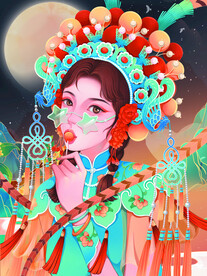 中国京剧国粹插画