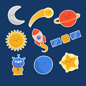 卡通宇宙星空