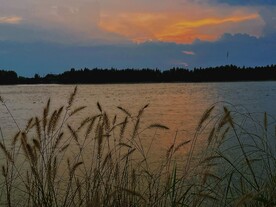 夜景湖边