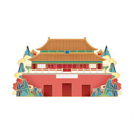插画古建