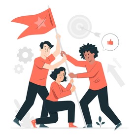 商务办公矢量人物团队合作培训