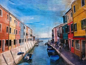 建筑装饰画油画