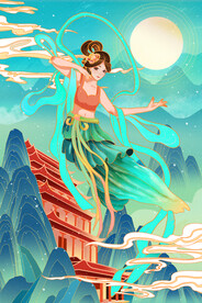 飞天伎乐插画