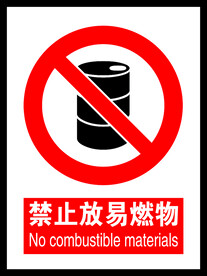 禁止放易燃物