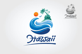 夏季沙滩度假logo