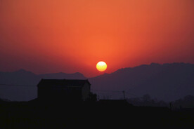 红色夕阳