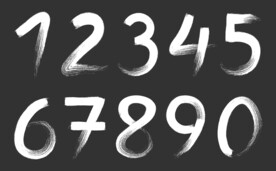 毛笔字数字矢量元素
