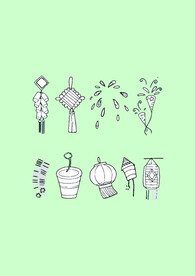 简笔画过节用品