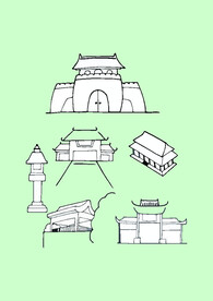 简笔画城楼门