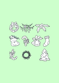 简笔画圣诞节物品