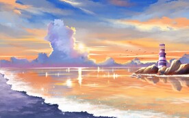 黄昏海滩风景