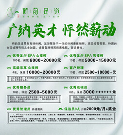 足浴店招聘海报