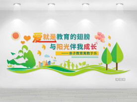 爱就是教育的翅膀亲子文化墙