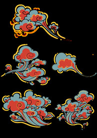七彩祥云图案