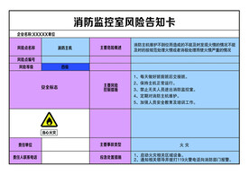 消防监控室风险告知卡