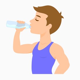 卡通喝水