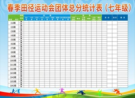 田径运会统计表
