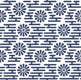 蓝色花纹