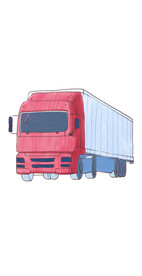 手绘卡通大卡车