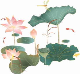 荷花矢量图