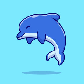 可爱卡通动物海豚插画素材