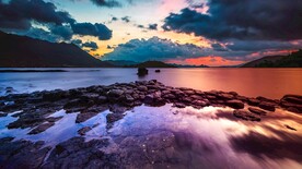 海滩日出日落摄影
