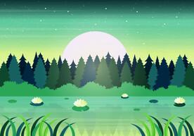 树林插画场景