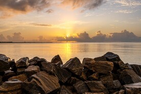 海滩日出日落摄影