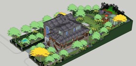 花园景区休息区模型