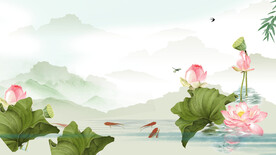  荷花客厅画