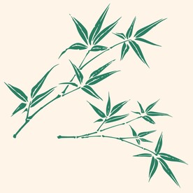 矢量手绘绿色竹子