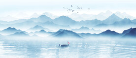 中式水墨山水 