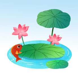  池塘荷花 