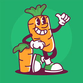 胡萝卜卡通插图