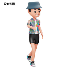 C4D模型 卡通男孩  