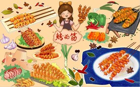 最新烤面筋背景墙PSD模板下载