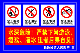 禁止游泳 水深危险 禁止垂钓
