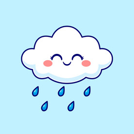  可爱卡通下雨天